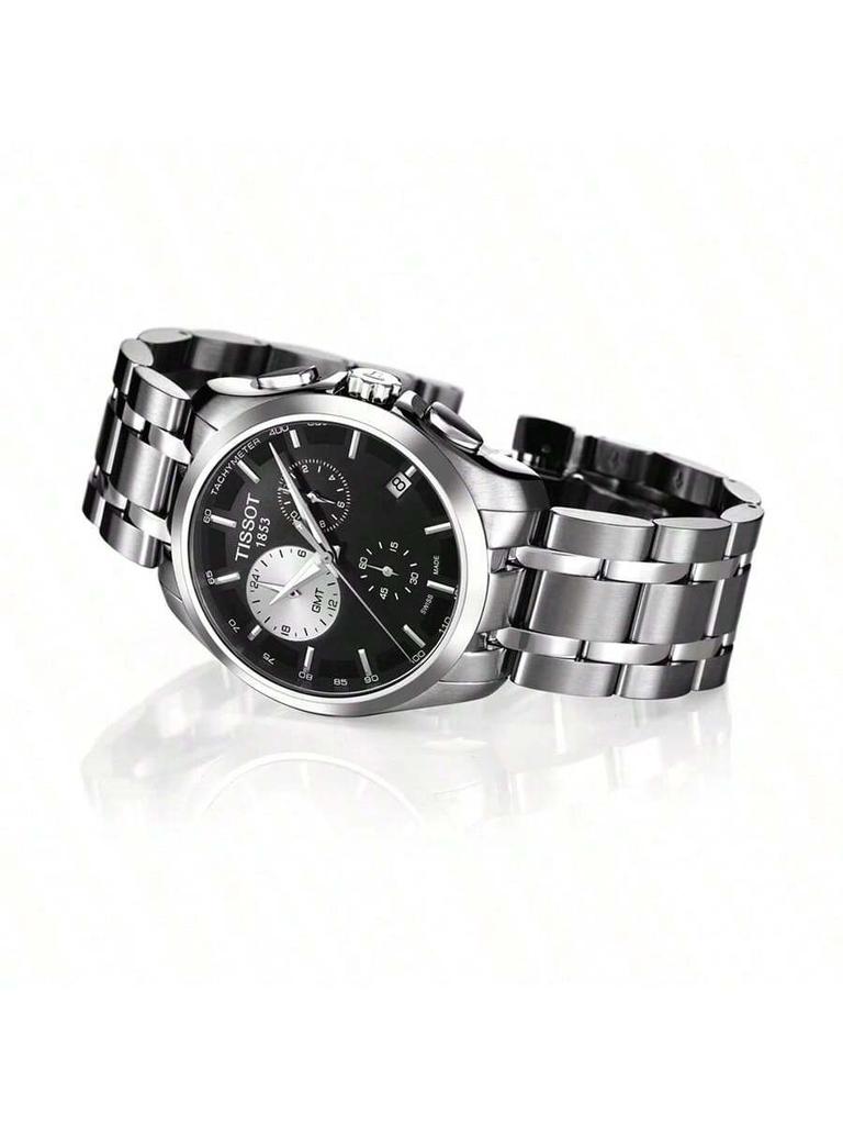 Tissot Orologio da uomo al quarzo, impermeabile fino a 100 m, con cinturino in pelle T035.439.11.051.00