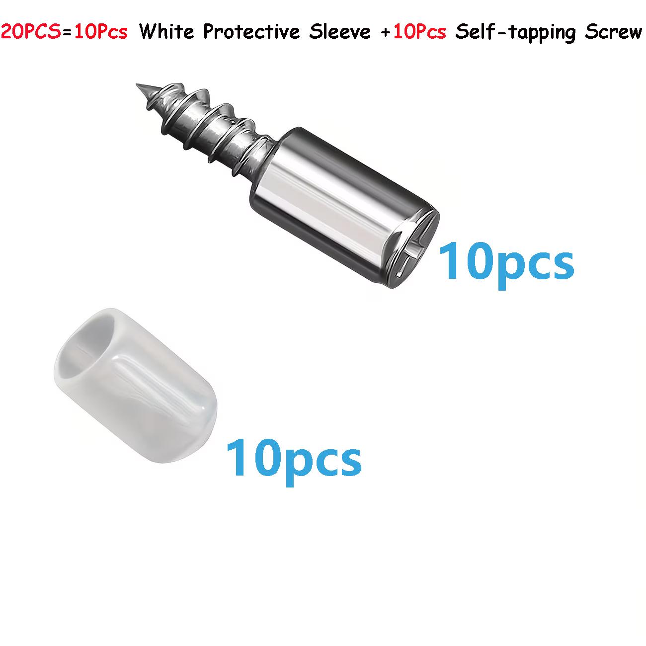 

20/40pcs Self-Tapping Screws with Anti-Slip Sleeves Shelf Brackets Layer Plate Holder for Wood Glass Cabinets Support Pegs