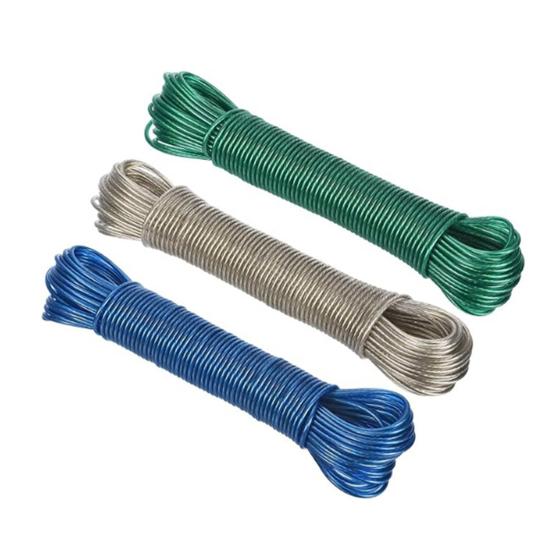 20M PVC Steel Wire Clothesline Portable Travel Lightweight Heavy Duty Indoor Outdoor