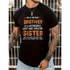 Brother and Sister Printed Men's Crew Neck T-shirt Short-sleeved Comfortable T-shirt Loose Casual Top Suitable for Spring