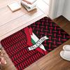 Tappetino di Benvenuto Bandiera Palestina Stampa Kufiya Hatta Antiscivolo Tappeto per Ingresso Interno in Flanella per Bagno Cucina Camera da Letto