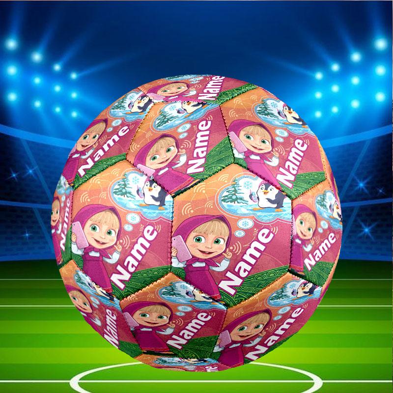 Custom Name Personalized Masha and the Bear Print Size 5 Soccer Ball Training & Match Football, for Team, Kicking, Gift for Football Enthusiasts