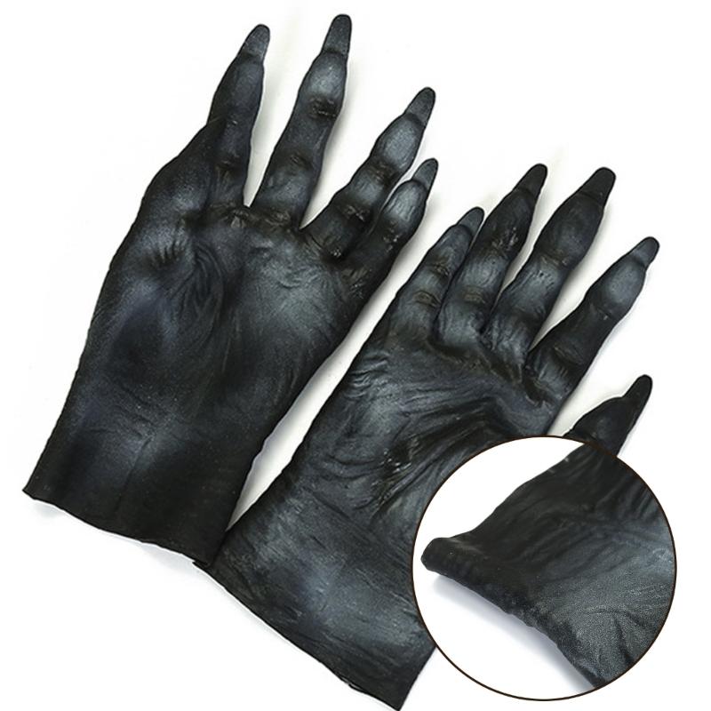 Latex Zombied Gloves Scary Moster Gloves Werewolfs Gloves Zombied Hand Gloves Horrific Demons Gloves for Halloween