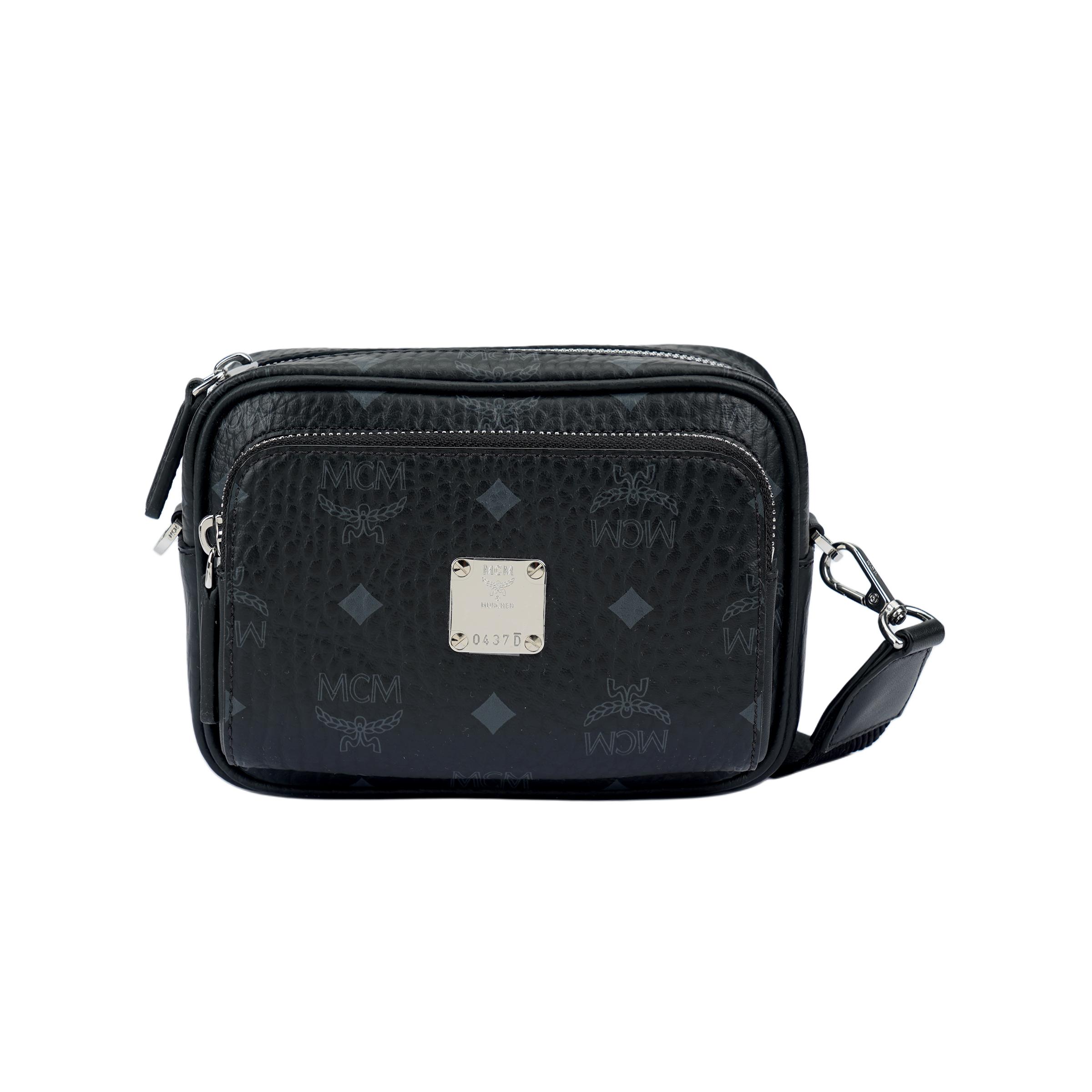 

MCM Klassik Visetos Classic Print Adjustable Detachable Shoulder Strap Faux Leather Crossbody and Shoulder Bag Extra Small Unisex Black One Size-Basic Set (Bag+Dust Bag) чорний