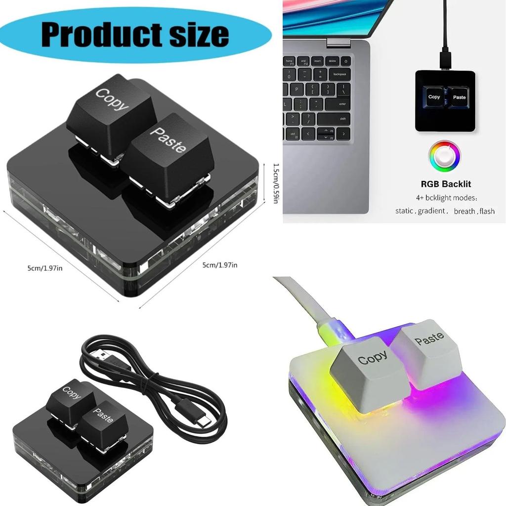 Acid USB Mini Keyboard with Copy and Paste OSU Hot Mechanical Gaming Keyboard with USB Ideal for Accounting and Rhythm Games 2-Key Functions, Swap,
