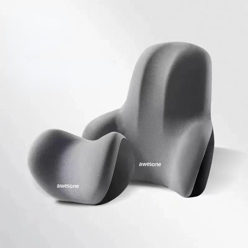 Car Neck Headrest Pillow Memory Foam Waist Cushion Lumbar Support Backrest Travel Neck Cushion Protection Car Vehicle Supplies