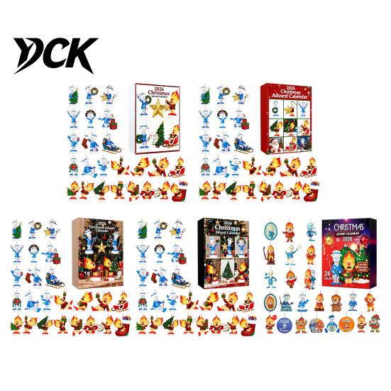 Holiday Gift Boxes Christmas Advent Calendar 2026, 24-Day Surprise Countdown with 24 for Kids Acrylic Pendants, Anime Themed Collectible Gifts