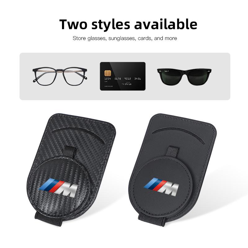 PU Leather Car Glasses Clip Multifunction Sun Visor Magnetic Eyeglasses Clip For BMW G80 G06 G07 G42 G14 G15 G16 M5 F20 Stickers npbf16