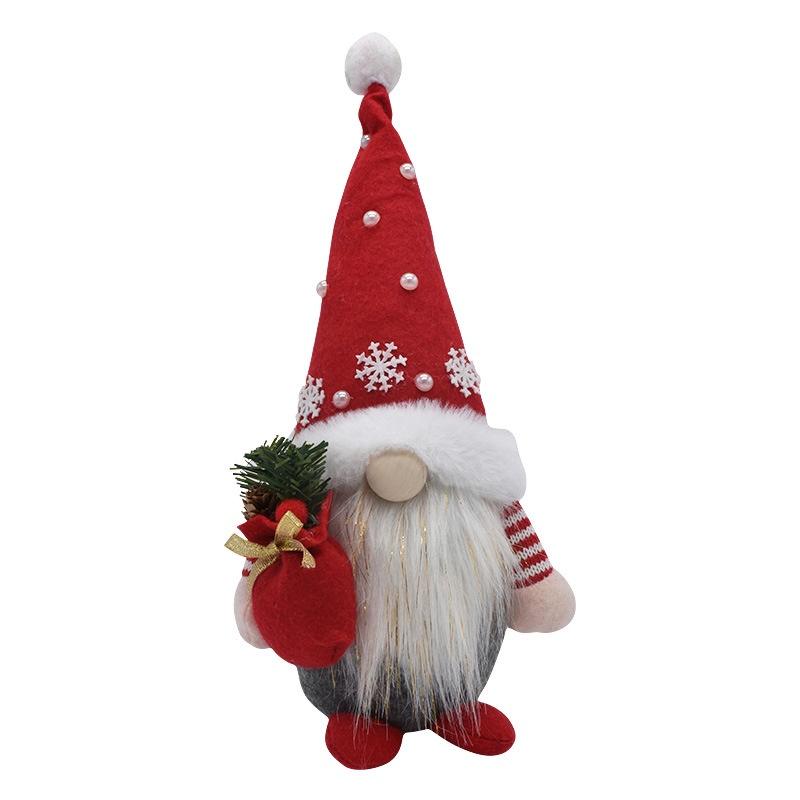 Christmas Decoration Holy Faceless Doll Ornament Wholesale Stock 31*16*7cm Handcrafted Green/red