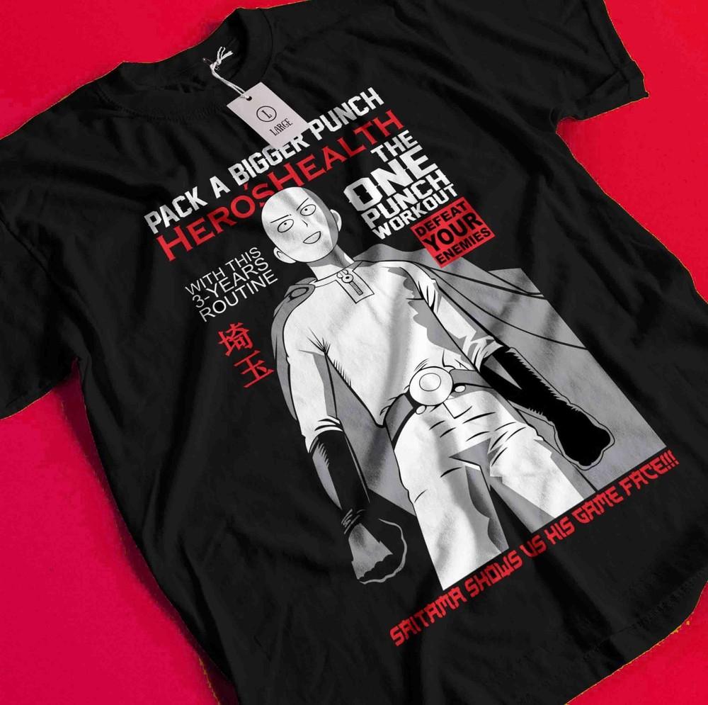 

One Punch Man T-Shirt Saitama Shirt Garou Tshirt Fubuki Genos Anime Manga OK Tee AA339 2XL