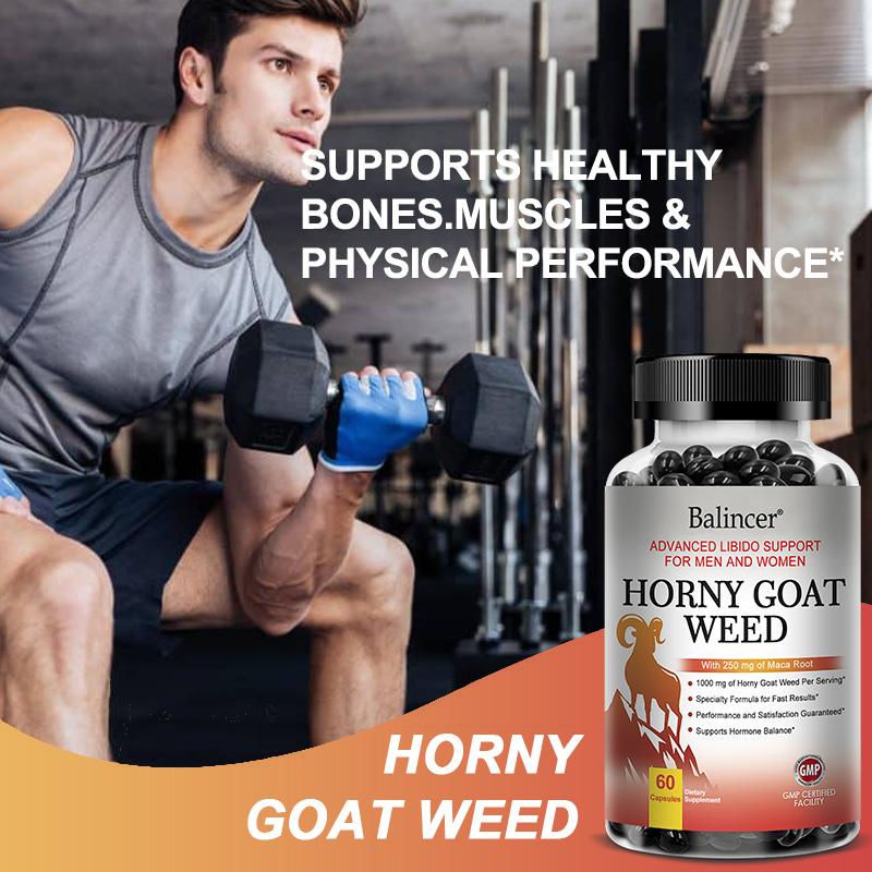 Horny Goat Weed Capsules 120 Count, Maca Root & L‑Arginine Complex, Natural Energy Herbal Supplement