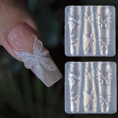 Stella Marina a 3D Guscio Farfalla Fiore Stampo in Silicone per Unghie Decorazione per Nail Art Fai-da-te Modello Trasparente per Unghie Strumenti per Design Manicure