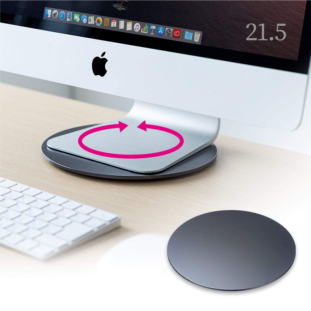 E-Supply Rotating Stand, Aluminum, 10kg Load Capacity, 22cm Diameter, 9mm Thickness, for TVs, Displays, Monitors, PCs, Projectors, Small and Slim Desi