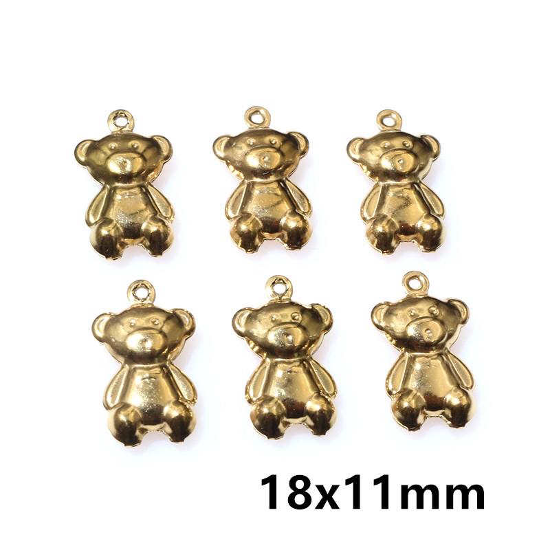 20pcs Stainless Steel Animal Charms Fish Turtle Bee Bear Pendants Crafts for Necklace Bracelet Earrings DIY Jewelry Accessories