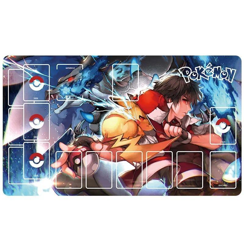 Pokemon Pikachu Raichu Self Made Rubber Collection Card Dueling Mat Gifts Toy Diy Anime Game Characters Classic Series Cards Pad