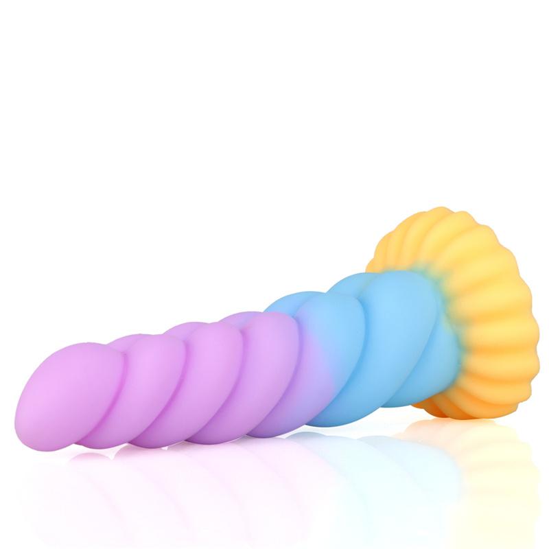 Weibliche Twist Anal Plugs geformt Silikon Penis weiche Farbmischung Simulation Masturbation Gerät Sexspielzeug