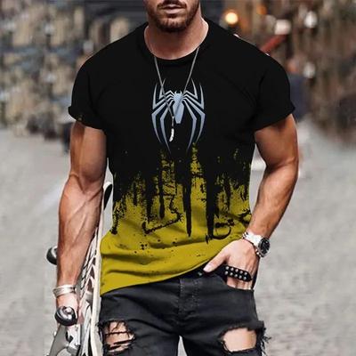 Nouveau Haut d'Été pour Homme Motif Araignée HD Impression 3D Col Rond Manches Courtes Mode Décontracté Ample Confortable Grande Taille Respirant