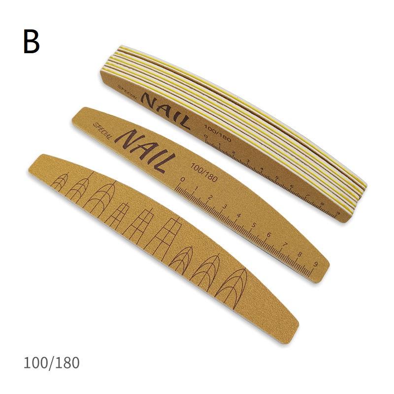 5 Pcs Nail File Set With Scale Nail Art Double-sided 80-240 Grit Nail File Grinding Sanding Buffer Buffing Manicure Tool