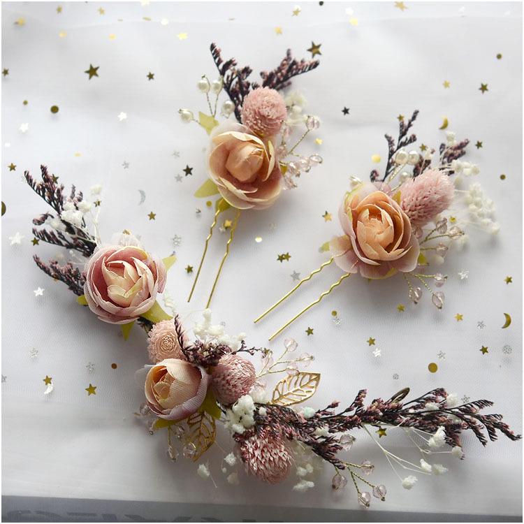 Handmade Lace Dried Flower Bridal Hair Accessories Set