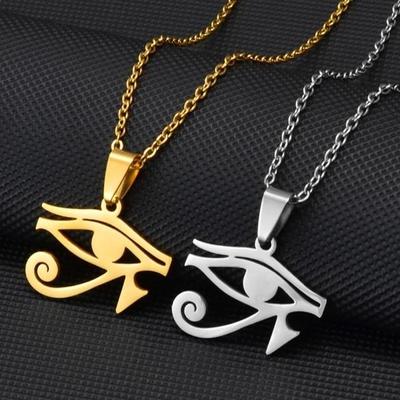 Ancient Egypt Symbol Eye of Horus Pendant Necklaces Amulet Jewelry Egyptian Charm Accessories Color Gold Silver Charming Jewelry Chain