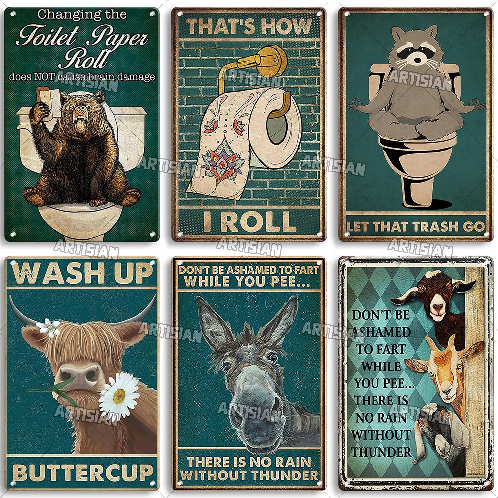 Artisian Toilet Metal Plaque Tin Sign Nice Butt Arse Sweet Cheeks Bathroom Washing Room Decorative Plate Wall Decor Garage Bar