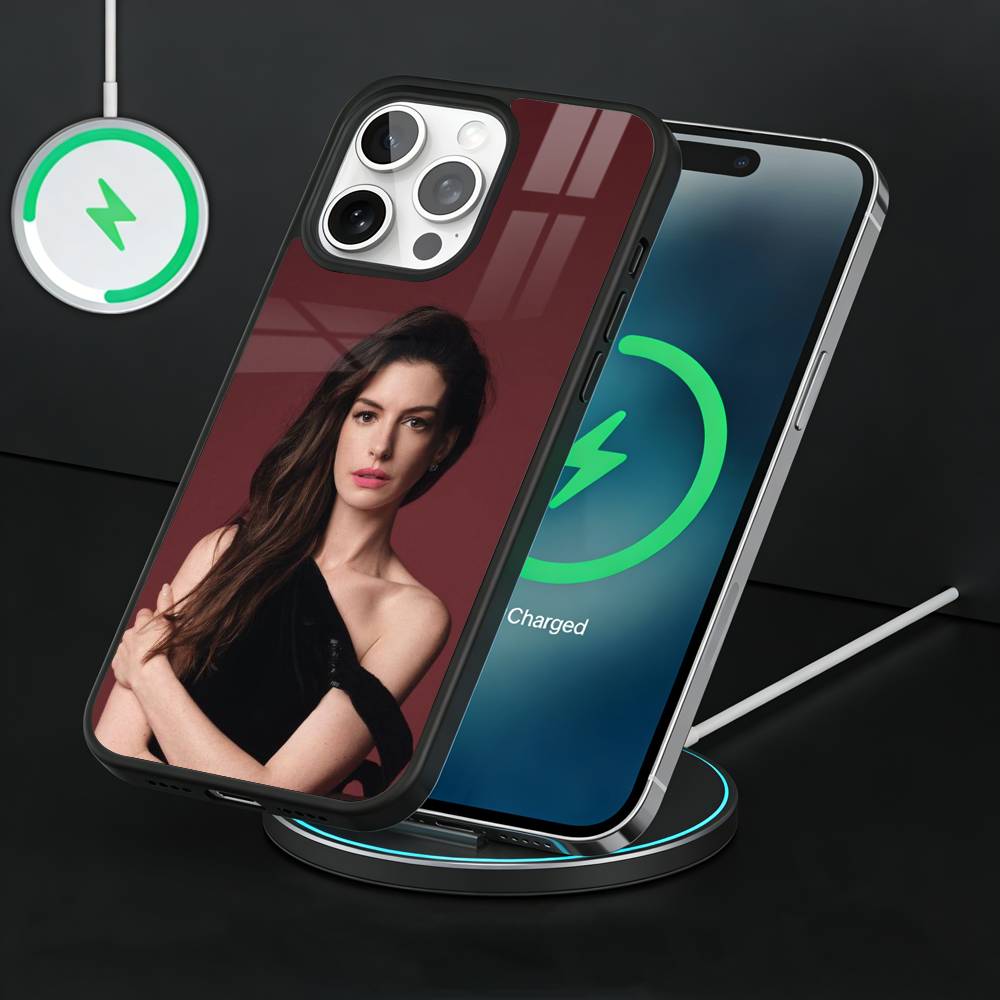 Actor A-Anne Hathaway Phone Case For iPhone17,16,15,14,13 Plus,Pro Max Magnetic For Magsafe Wireless Charging