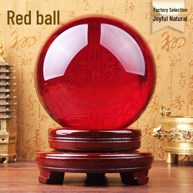 Red K9 Crystal Ball: Transparent Decorative Ornament for Office & Living Room – Fashionable and Simple