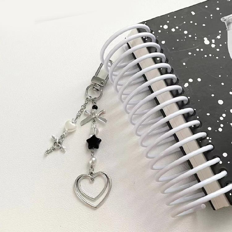 Heart Star Beaded Keychain Pendant Cute Decoration Pendant Keyring Charm
