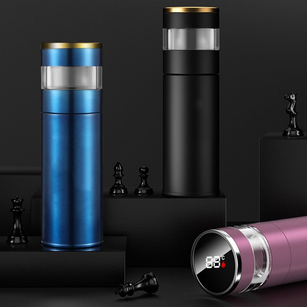 Separation Strainer Smart Thermos Bottle LED Temperature Display Vacuum Insulated Mug  Office