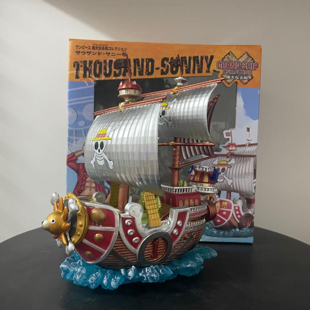 Anime One Piece 20th Anniversary Thousand Sunny Pirate Ship Cartoon Model Toy Desktop Decoration Collectible Birthday Gift