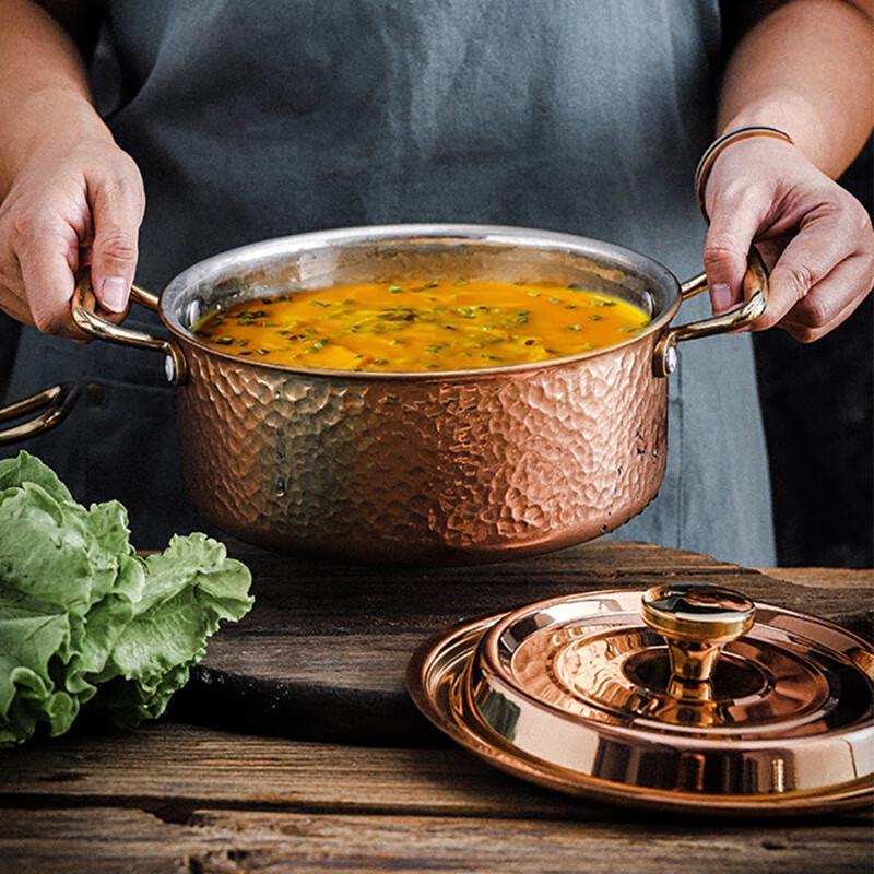 Naijiang 3-Layer Hammered Stainless Steel Deep Soup Pot