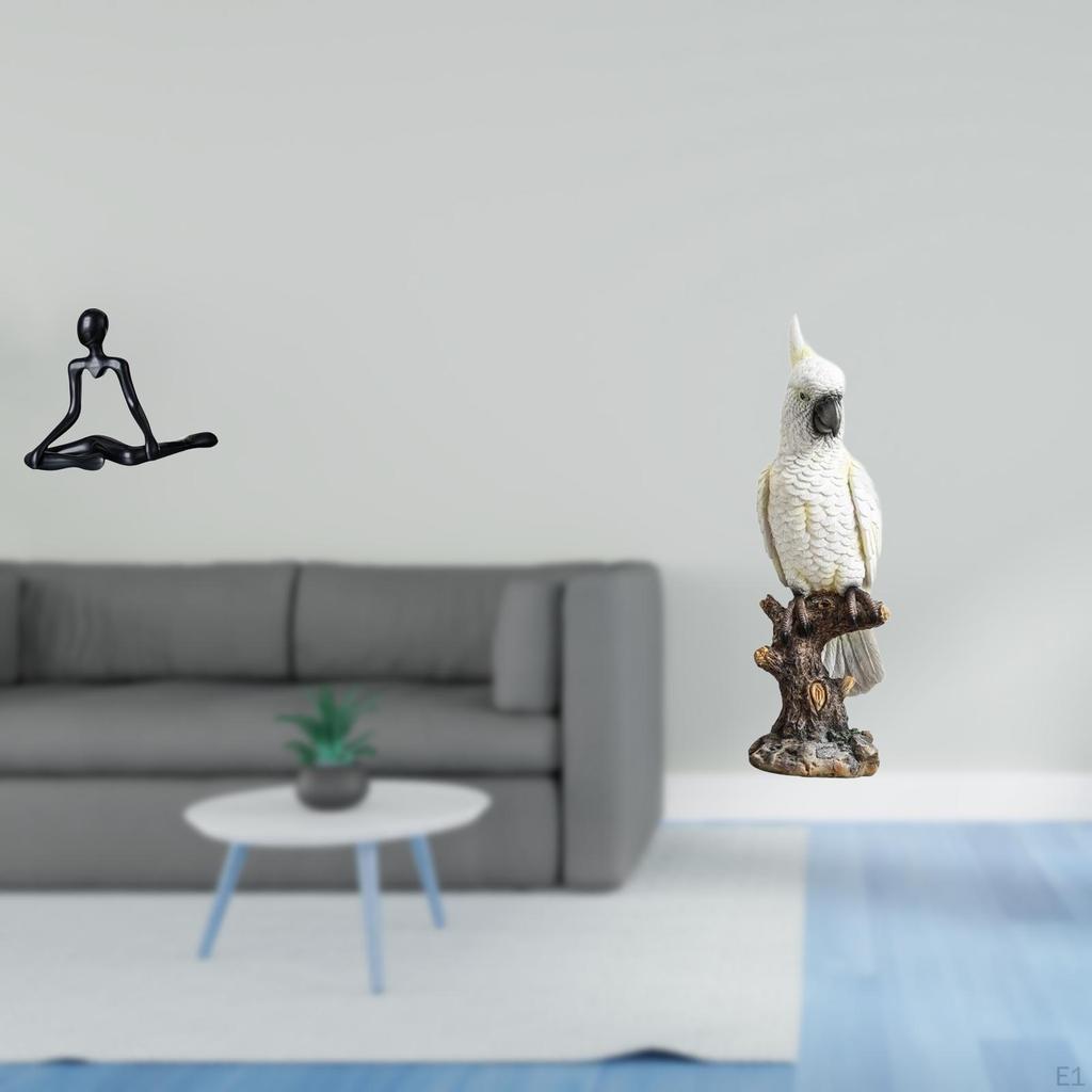 Creative Parrot Thinker Statue Abstract Animal Sculpture Resin Decorative Figurine Unique Desktop