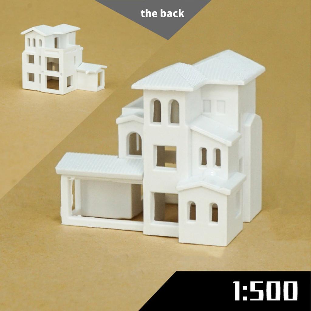 N Scale 1:500 Villa House Assembled Model Miniature Architectural Building Model Outland Realism Scene DIY Painting