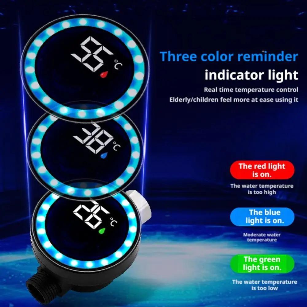 Shower LED Water Thermometer with Temperature Display for Household Water Temperature Gauge Sensing Shower Accessories