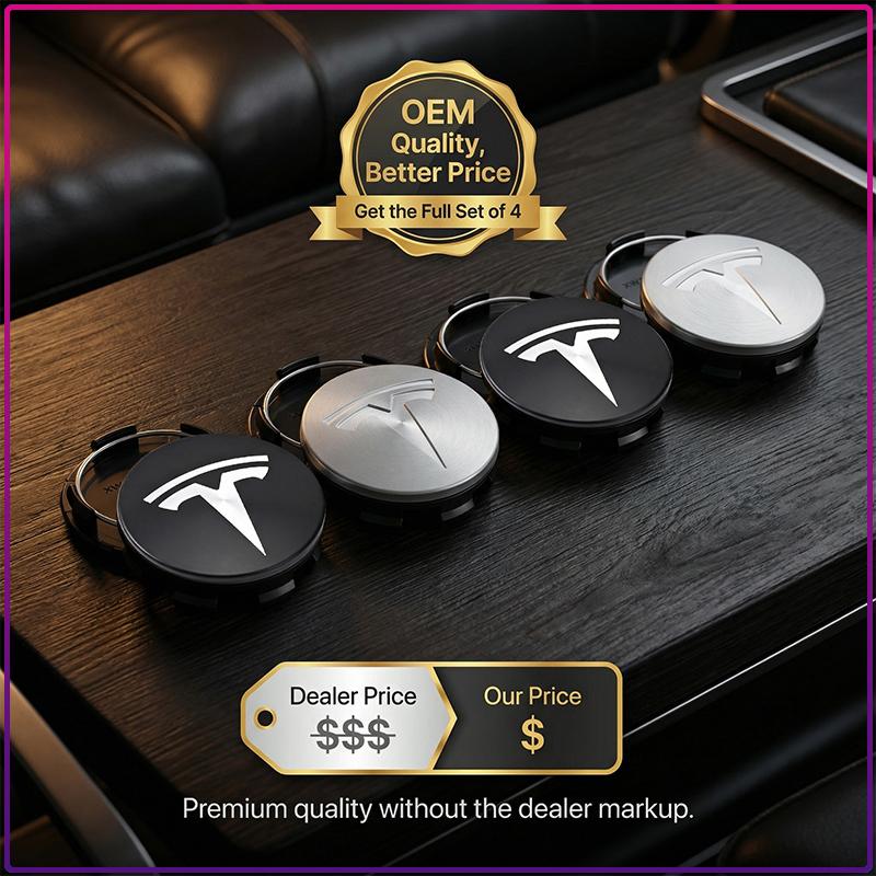 4Pcs 56MM Car Badge Emblem Wheel Center Hub Caps Rim Hubcap Cover For Tesla Model S Model X Model Y Cybertruck Model 3 Model Y