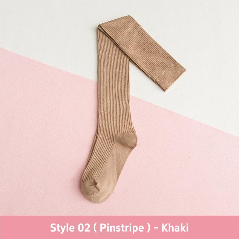 1 3 Pairs Women's Cotton Thigh High Socks Over The Knee Colorful Striped Pattern Casual Daily Wear Fashion Socks Black White
