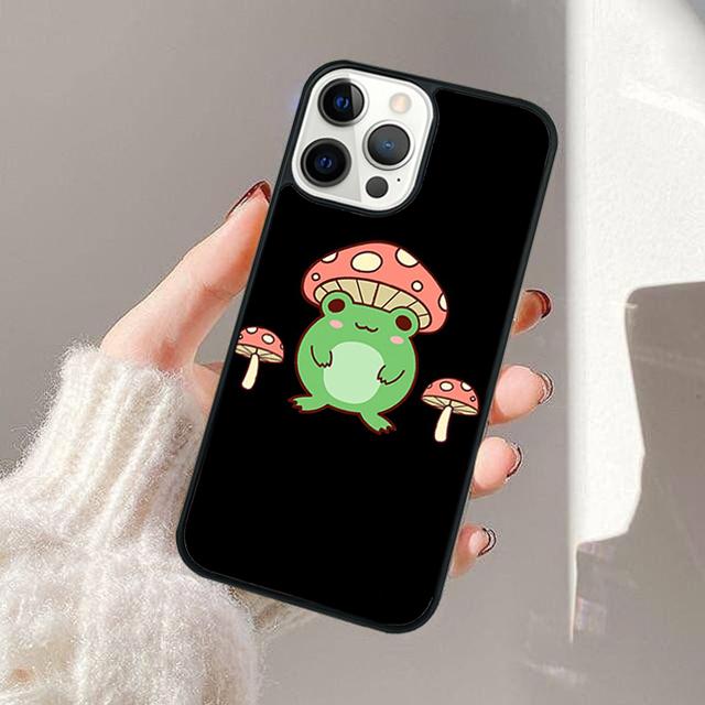 Kawaii Frog Mushroom Phone Case For Apple iPhone 17 Air Pro Max Plus Coque For iPhone 17 Air 14 15 16 13 12 Max Cover
