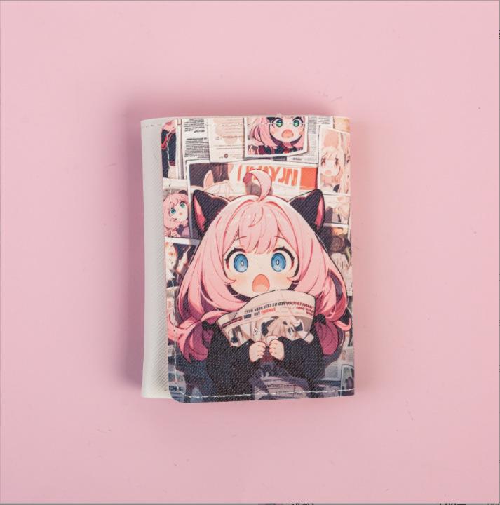 

2024 Милый аниме кошелек-картхолдер с множеством отделений для карт и монетницей для студентов и детей