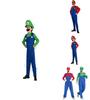 Super Mario Bros Luigi Idraulico Operaio Costume Unisex Materiale Comodo Traspirante Perfetto Per Eventi Cosplay