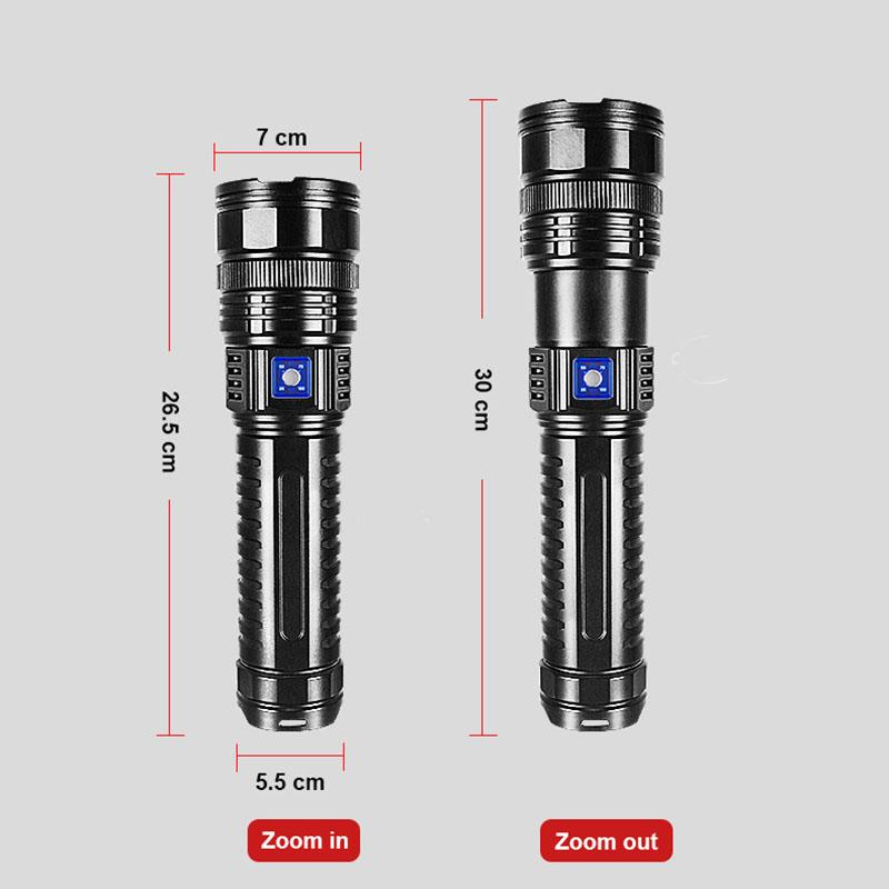 1000000LM Nejvýkonnější LED svítilna Dobíjecí Type-c svítilna Dlouhý dosah 6000M Světlo baterky Pro rybaření Lov