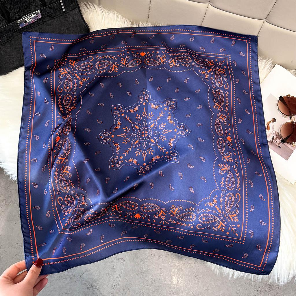 Fashion Square Fashion Foreign Style Small Silk Scarf Women'S Headband Decorative Scarf Dual-Purpose Small Square Scarf New Scarf