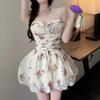 Summer Floral Pleated Spaghetti Strap Dress - Sexy, Sweet, and Waist-Cinching