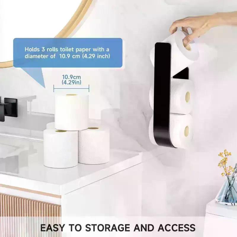Wall Hanging Toilet Paper Holder Metal Storage Bathroom Paper Holders Suitable 3 Rolls Tissue Rack Space Saving Kitchen U Shaped