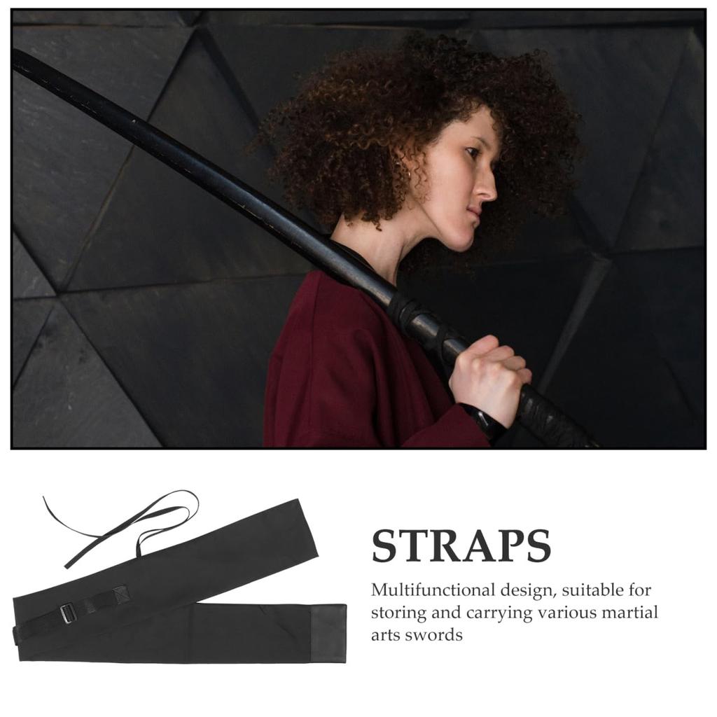 Milisten Sword Bag with Shoulder Adjustable Storage Long Item Sword Japanese Bamboo Imitation Imitation Cotton Strap, Rope, Bag, 51.9cm, Storage,