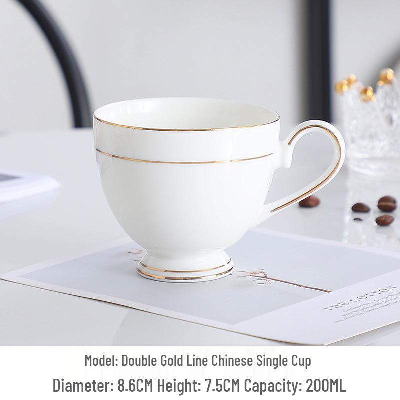 Europejski Luksusowy Zestaw Ceramicznych Filiżanek do Kawy ze Złotym Brzegiem
