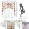 Vibrant Floral & Bird Shower Curtain - Polyester, Machine Washable, 12 Hooks, Elegant Bathroom Decor, Easy Install