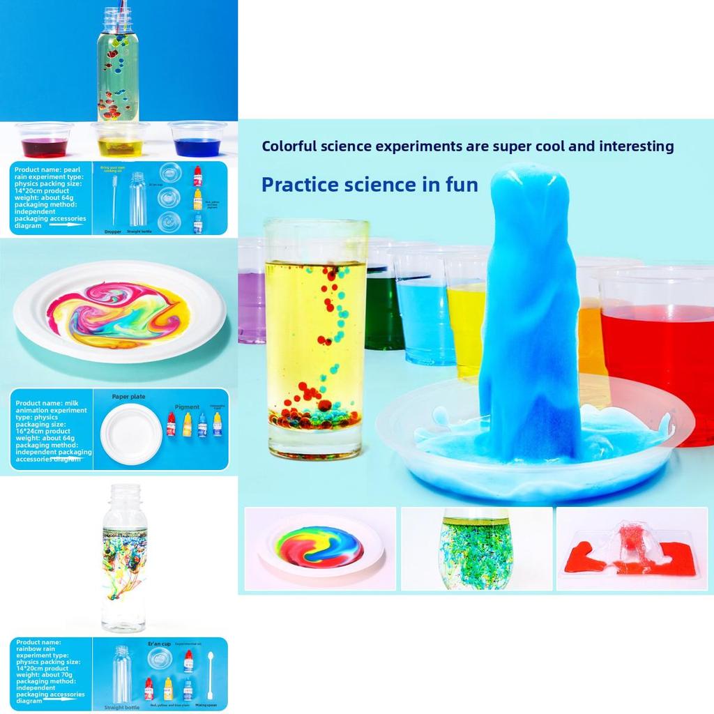 Childrens Diy Science Experiment Kit With Simulated Rainbow Rain And Volcanic Eruption For Educational Play