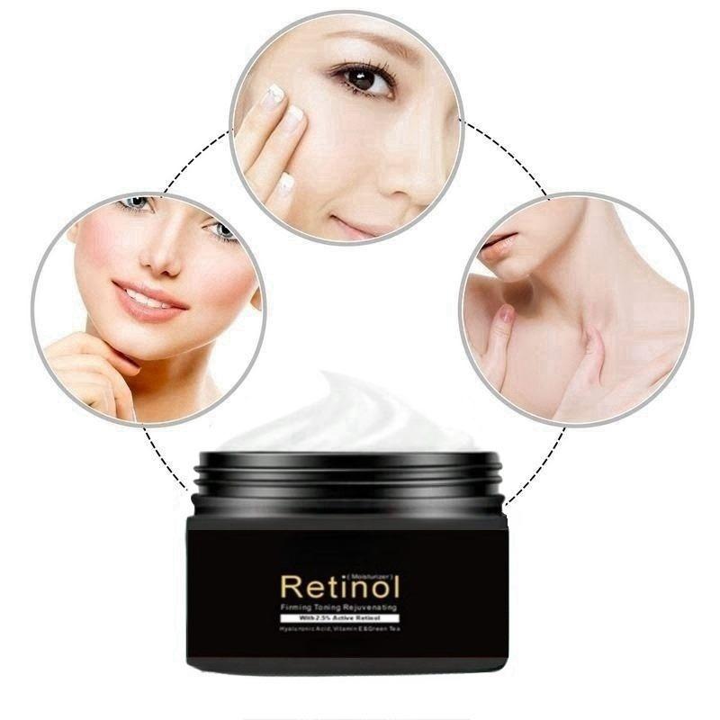 Retinol 2,5% hydratační krém na obličej Vitamin E Kolagen Retin proti vráskám proti stárnutí Akné Kyselina hyaluronová bělící krém se zeleným čajem