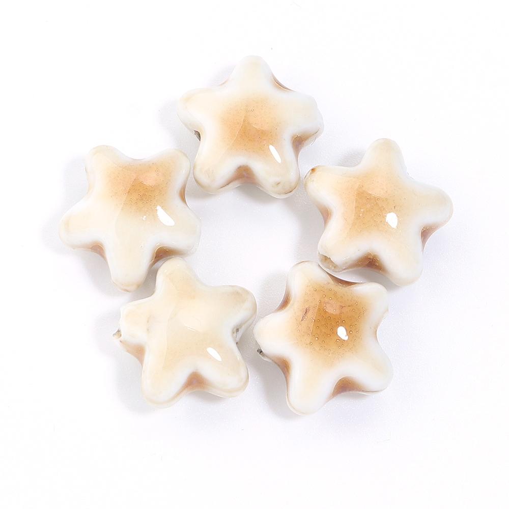 5pcs/lot Colorful Star Beads Ceramic Beads For Making Jewelry Porcelain Spacer Beads Bracelet Necklace Charms DIY Accessories
