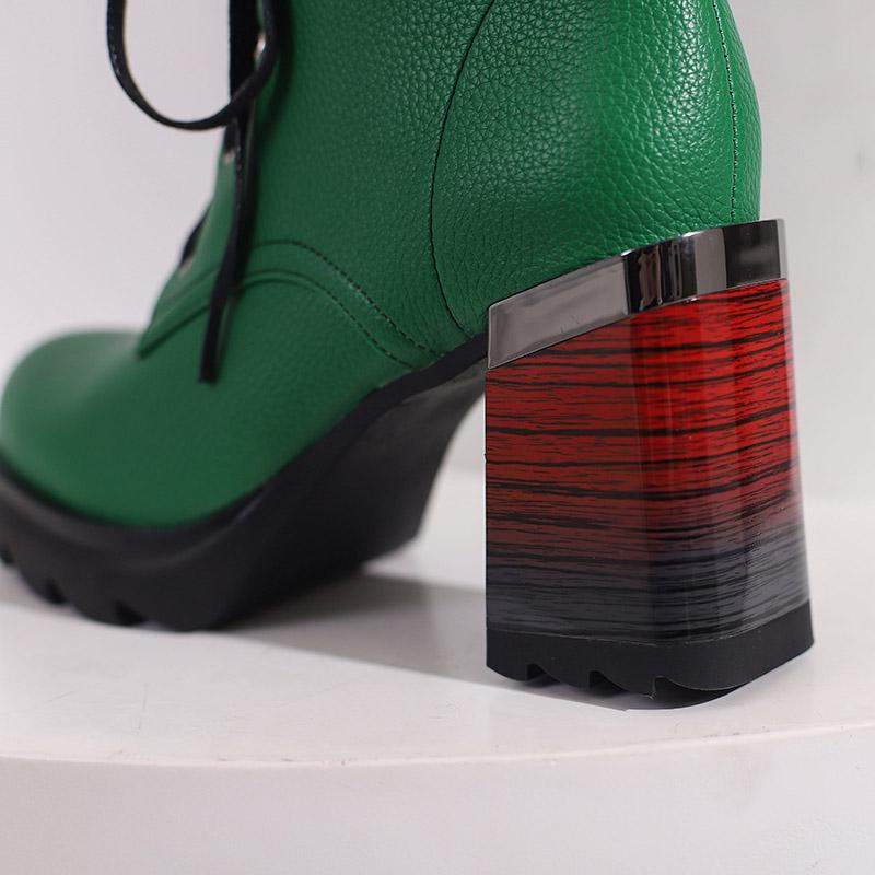 Korte damehøye hæler høst og vinter nye tykkhælede korte støvletter i britisk stil i stor størrelse